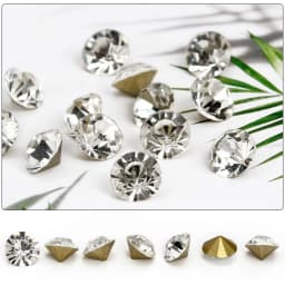 Shiny Clear Czech Crystal Rhinestone Cone Round Pointed Foiled Back Glass Strass Stone DIY Nail Art Gem Jewelry Accessories