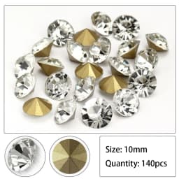 Shiny Clear Czech Crystal Rhinestone Cone Round Pointed Foiled Back Glass Strass Stone DIY Nail Art Gem Jewelry Accessories