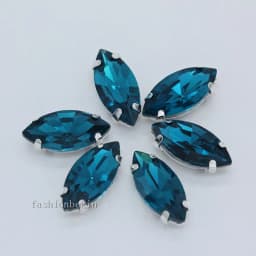 All size 24-colors Navette crystal glass Flatback sew on rhinestone stones montees silver claw button for jewelry DIY Garment