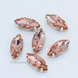 All size 24-colors Navette crystal glass Flatback sew on rhinestone stones montees silver claw button for jewelry DIY Garment