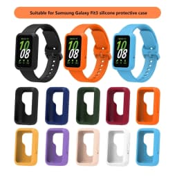 Soft Silicone Case for Samsung Galaxy Fit 3 Watch Candy Color Full Coverage Protective Cover for Galaxy Watch Fit 3 Accessories