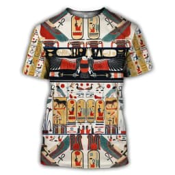Ancient Egyptian Pattern T Shirt For Men Pharaoh 3D Printed T-Shirts Casual Streetwear Oversized O-Neck Women Loose Tops Tees