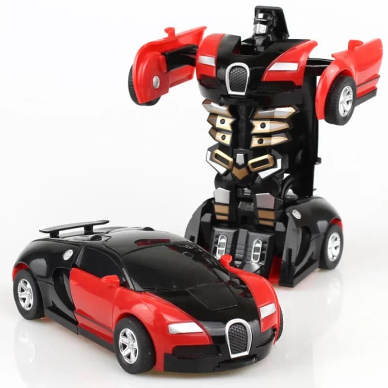 Mini 2 In 1 Car Toys One-key Transformable Car Toys Automatic Transforming Robot Model Car Diecasts Toy Boys Gifts Children Toy