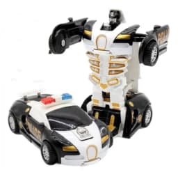 Mini 2 In 1 Car Toys One-key Transformable Car Toys Automatic Transforming Robot Model Car Diecasts Toy Boys Gifts Children Toy