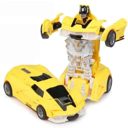 Mini 2 In 1 Car Toys One-key Transformable Car Toys Automatic Transforming Robot Model Car Diecasts Toy Boys Gifts Children Toy