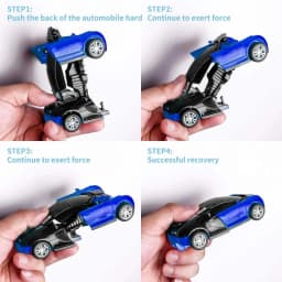 Mini 2 In 1 Car Toys One-key Transformable Car Toys Automatic Transforming Robot Model Car Diecasts Toy Boys Gifts Children Toy