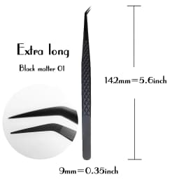 Fiber Tip False Lash Tweezers For Eyelash Extensions Black Tweezer Perfect Close Tip Of Tweezer For Eyelashes