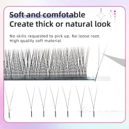 Yelix 2D Volume Lashes 0.10D 8-12mm Single Tip 2D Y Eyelash Extensions Professional Lash Extension Lightweight Premade Fans