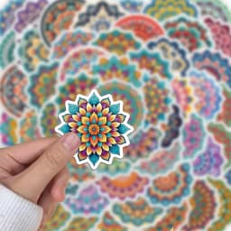 50PCS Colorful Mandala Graffiti Paper Initiative Personalized Cool Decoration Handbook Material DIY Phone Case Stickers