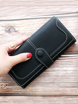 Large Capacity Women Wallet 17 Card Slots Long Wallet with ID Window & Zipper Pocket Casual Coin Purse -suitable for Daily Use