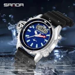 SANDA Casual Style Watches Men Quartz Wristwatch Waterproof Shock Man Watch Relogio Mascuo 3008 Fashion New Sport Men's Watch
