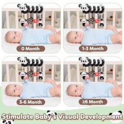 Newborns Spiral Hanging Activity Stroller Toy Baby Carseat Toy Black & White Lion Koala Rattle for Crib Mobile Sensory Toy Gift