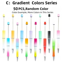 10PCS/20PCS/50PCS new plastic material black ink bead ballpoint pen,designated creative series (random color),perfect for DIY