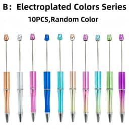 10PCS/20PCS/50PCS new plastic material black ink bead ballpoint pen,designated creative series (random color),perfect for DIY
