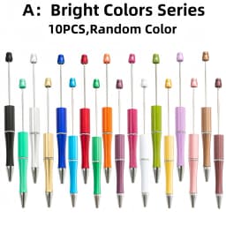 10PCS/20PCS/50PCS new plastic material black ink bead ballpoint pen,designated creative series (random color),perfect for DIY