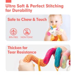 Car Seat Toys for Babies Rattle Mirror Crinkle Squeaky Carseat Stroller Toys 0-6 Months Developmental Newborn Baby Girl Gifts