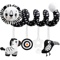 Car Seat Toys for Babies Rattle Mirror Crinkle Squeaky Carseat Stroller Toys 0-6 Months Developmental Newborn Baby Girl Gifts