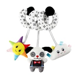 Car Seat Toys for Babies Rattle Mirror Crinkle Squeaky Carseat Stroller Toys 0-6 Months Developmental Newborn Baby Girl Gifts