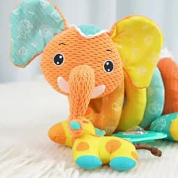 Car Seat Toys for Babies Rattle Mirror Crinkle Squeaky Carseat Stroller Toys 0-6 Months Developmental Newborn Baby Girl Gifts