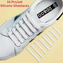 16pcs Silicone Shoelaces No Tie Shoelaces Without Ties Elastic Lace Shoelace Kids Adult Creative Lazy Silicone Laces Rubber Lace