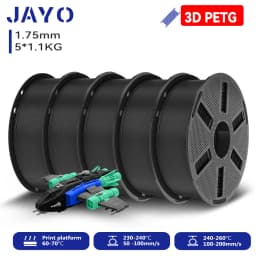 JAYO 3D PETG/PLA/PLA PLUS Printer Filament 1.75mm 5.5KG 100% No Bubble Non-Toxic 3D Printing Materials for 3D Printer&3D Pen