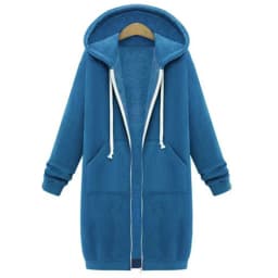 2024 Women's Autumn Winter ThickenHoodies Parkas Loose Hooded Jackets Zipper Pocket Maxi Size Sweatshirt Sports Dresses Outwear