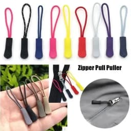 10pcs Replacement Zipper Clip Broken Buckle Zipper Pull Puller End Rope Tag Fixer Zip Cord for Travel Bag Suitcase Tent Backpack