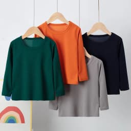 Children's Autumn Solid Color Simple Joker Long Sleeve T-Shirt Boys Casual Sports Shirt Girls Fashion Round Neck Sweater