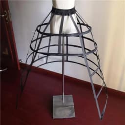 Hollow-out Bird Cage Fishbone (Two/Three/Four/Five) Steel Black White Crinoline Cosplay Violent Lolita Transparent Slip Dress