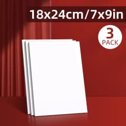 3 Pack Canvas Panels, Blank Board Panels for Acrylic, Oil, Watercolor, Tempera Painting,Primed Acid-Free for Students,Adults