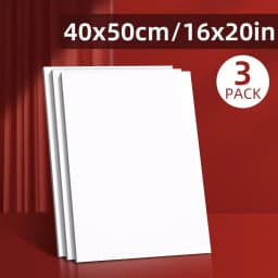3 Pack Canvas Panels, Blank Board Panels for Acrylic, Oil, Watercolor, Tempera Painting,Primed Acid-Free for Students,Adults