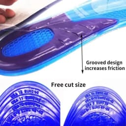 1 Pair Man Women Orthotic Arch Support Massage Insole Unisex Silicone Anti Slip Gel Soft Sport Shoe Pad Shock Absorption