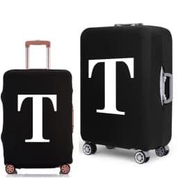 Luggage Protective Cover White Letters Print Travel Accessories Elastic Luggage Dust Trolley Case Apply To 18''-28'' Suitcase