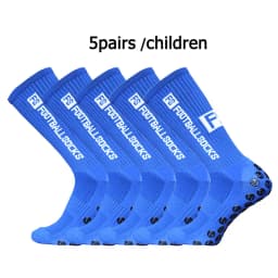 5 Pairs 34-39 New Kids and Teenagers Sports Breathable Football Socks Square Silicone Slip Firm Handle Football Soc
