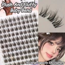 100 Clusters of DIY 5D Fluffy Eyelashes Makeup Eyelash Extension Natural Eyelash Bundle Personal Eyelash Grafting Tool