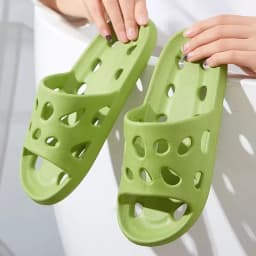 Bathroom Slippers Women Leaking Sandals Cheese Slides Summer Eva Shoes For Men Soft Anti-Slip Flip Flops Couples Indoor Slipper