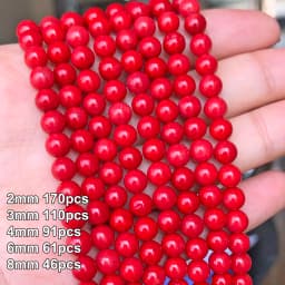 Natural Red Coral Bead Irregular Chip Drum Drop Rice Round Loose Stone Beads for Jewelry Making DIY Handmade Craft Bracelet 15''