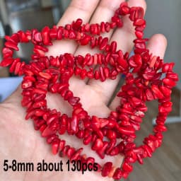 Natural Red Coral Bead Irregular Chip Drum Drop Rice Round Loose Stone Beads for Jewelry Making DIY Handmade Craft Bracelet 15''