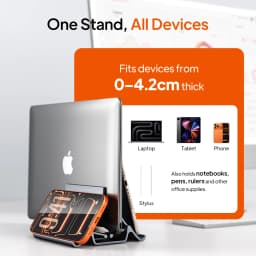 CABLETIME Vertical Laptop Stand Heat Dissipation Non-slip Silicone Gravity Holder for MacBook Surface iPad Tablet Stand C418