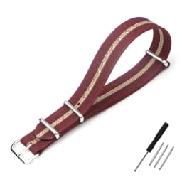 One-Piece Ribbed Watch Strap 16mm 18mm 19mm 20mm 21mm 22mm 24mm Nylon Military Straps Watchband Braid Ballistic Fabric Bands