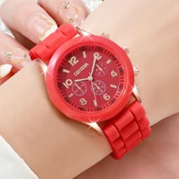 5PCS Women's Watches Fashion Silicone Band Analog Quartz Watch Set(Without Box)