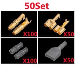 10/20/50Sets 4.0 Bullet terminal Electrical Wire Connector Diameter 4MM Male + Female 1:2 Transparent Sheath