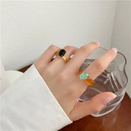 Fashion Luxury Irregular Geometric Transparent Colorful Crystal Rhinestone Zircon Round Ring For Women Shiny Jewelry Accessories