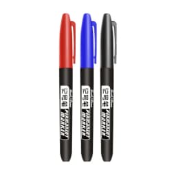 3 pcs/Set Permanent Marker Pen Waterproof Ink Fine Point Black Blue Red Oil Ink 1.5mm Round Toe Fine Color Marker Pens