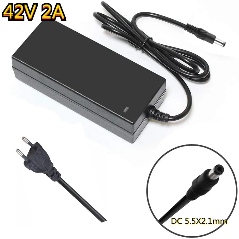 DC42V 2A Smart Lithium Battery Charger 5.5X2.1mm DC For 36V 10S 8AH 10AH 12AH 20AH Electric Car Hoverboard Balance Wheel Charge