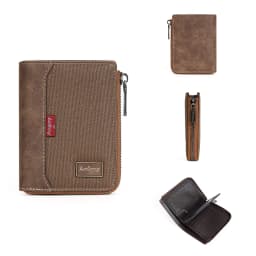 Baellerry RFID Simple Short Men Zipper Wallets Luxury Brand Card Holder Male Wallet Photo Holder Coin Pocket Man Money Clips