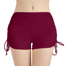 Women Swimsuit Panties Swimwear Beach Shorts High Waist Sides Adjustable Drawstring Stretch Sports Bathing Suit Tankini Bottoms