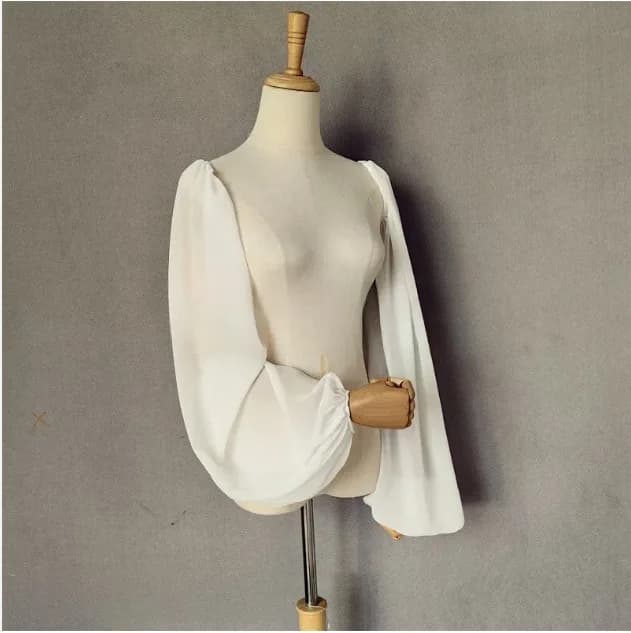 Chiffon Wedding Long Sleeves Bride Accessories Formal Party Removable Sleeves Accessory Women Elastic Band Bridal Gloves