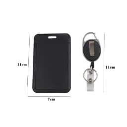 3 pieces/1 piece - High end retractable black work card holder, student meal card holder