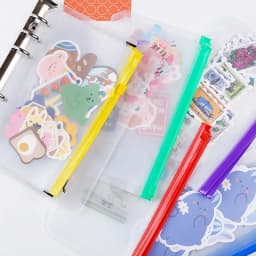 A 5A6 A7 B5 A4 Binder Zipper Folders For 6-Ring Notebook Binder Transparent Loose Leaf Document Filing Bags